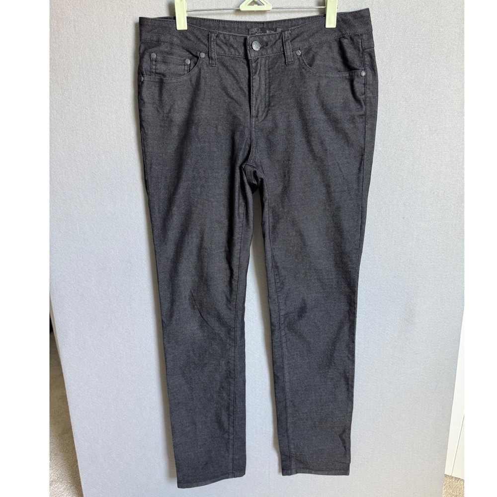 Prana Kara Jean Women 10/30 Charcoal Grey Slim Straight Organic Cotton Denim